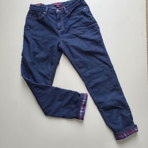 Realtree Plaid Fleece Lined Jeans size 8 32 inseam